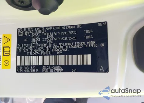 2017 Lexus Rx 350 из США, поврежденный, VIN 2T2BZMCA4HC060810